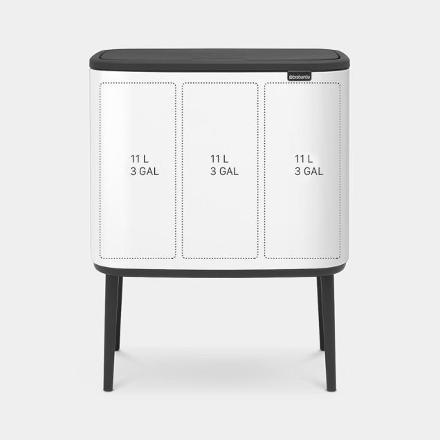 Bo Touch Bin 3 x 11 litres - White