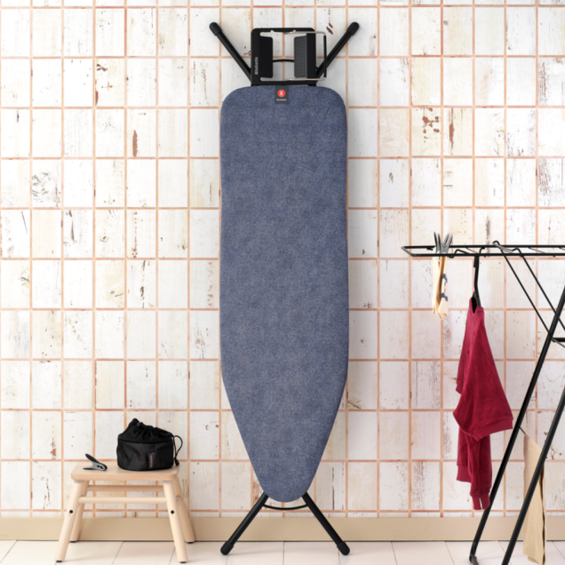 Ironing Board B 124 x 38 cm, for Steam Iron - Denim Blue, Fairtrade cotton