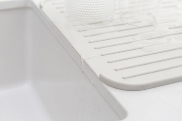 Silicone Dish Drying Mat SinkSide - Light Gray