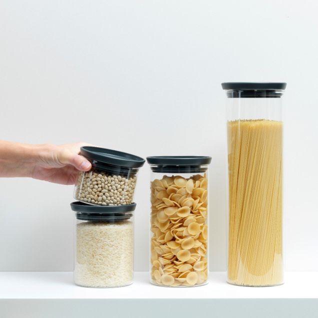 Stackable Jar 0.6 quart (0.6L), Glass - Dark Gray