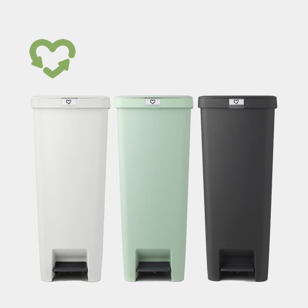 StepUp Pedal Bin Recycle System 40L - Jade Green - Light Grey - Dark Grey