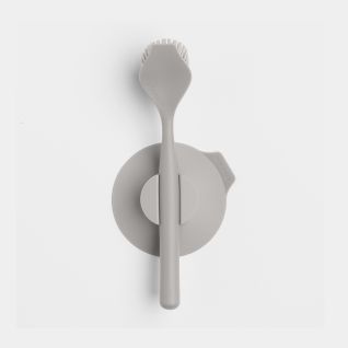Dish Brush with Suction Cup Holder - Mid Gray
