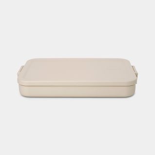 Make & Take Lunch Box Flat, Plastic - Soft Beige