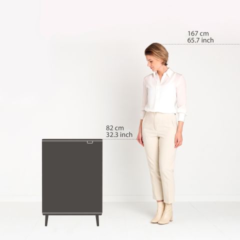 Bo Touch Bin Hi 2 x 30 liter - Matt Steel Fingerprint Proof