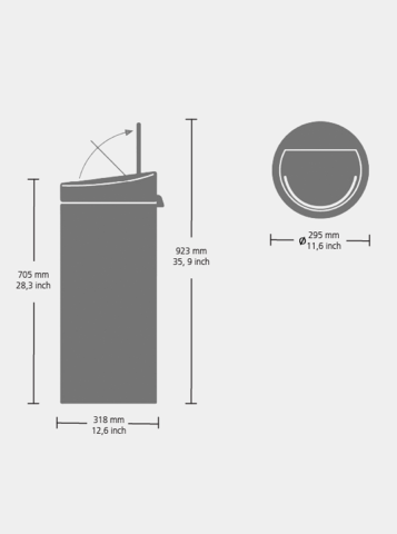 Touch Bin New 30 litres - Matt Steel Fingerprint Proof