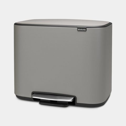 Bo Pedal Bin 3 x 11 litre - Mineral Concrete Grey