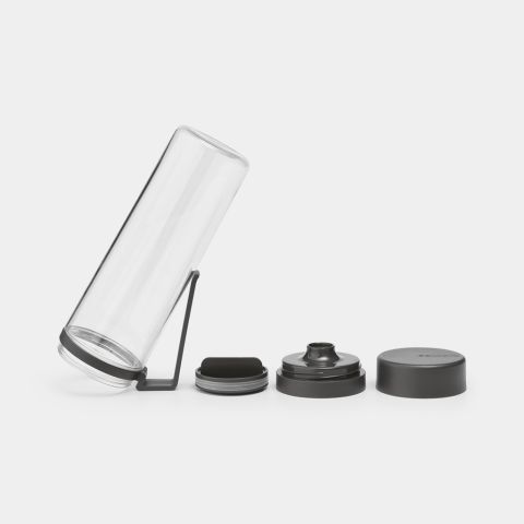 Make & Take Water Bottle with Strainer, 0.5L - Dark Grey