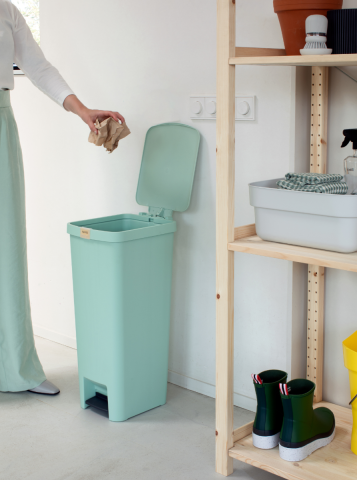 StepUp Pedaalemmer Recyclestraat 40L - Jade Green - Soft Beige - Dark Grey