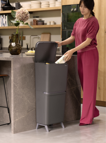 SortUp Recycle Bin Hi 10+10+25 litre - Dark Grey