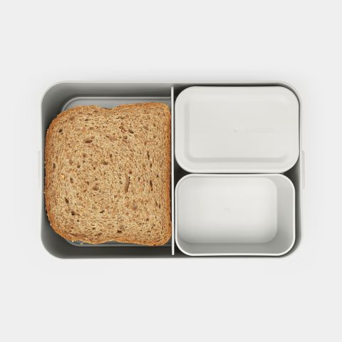 Pojemnik na lunch Make & Take Bento Duży, plastikowy - Light Grey