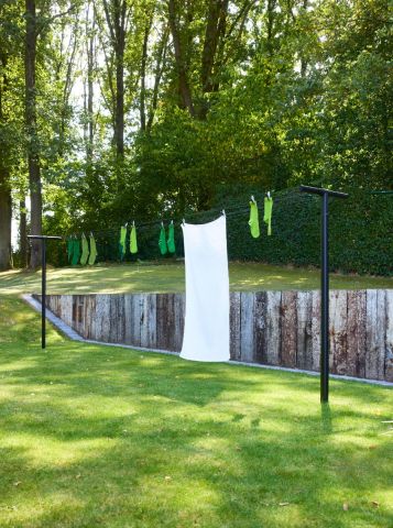 HangOut Wäscheleinen mit Stangen Black, 50 Meter