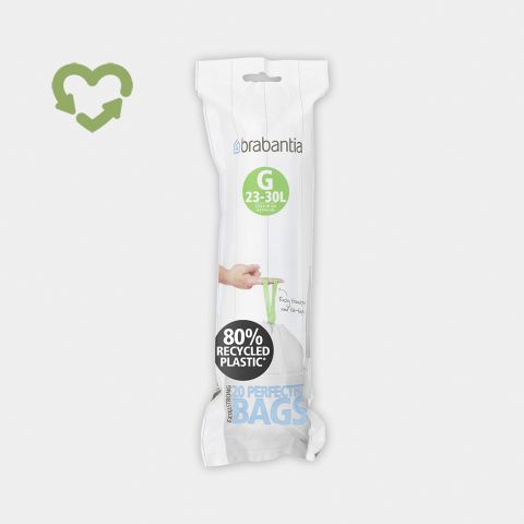 Gerecycled PerfectFit Vuilniszakken Code G (23-30 liter), rol van 20 stuks