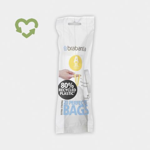 Recycled Sacs PerfectFit Code A (3 litres), Rouleau de 20 sacs