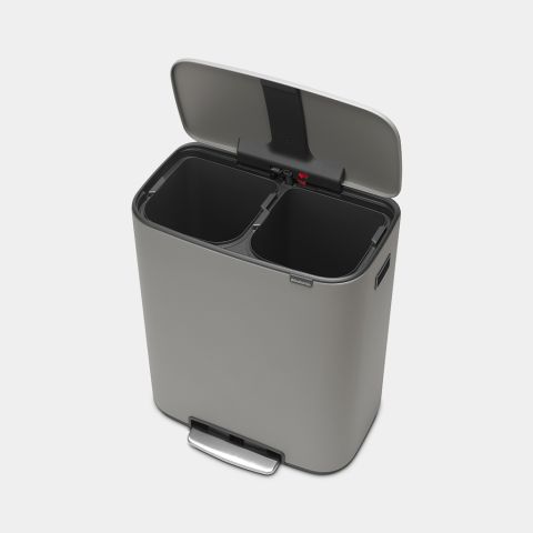 Bo Pedal Bin 2 x 30 litre - Mineral Concrete Grey