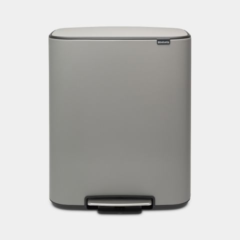 Bo Pedal Bin 2 x 30 litre - Mineral Concrete Grey
