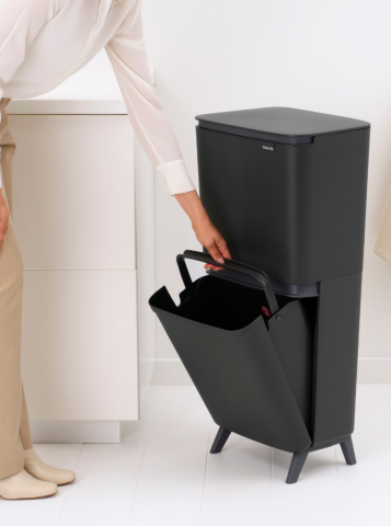 SortUp Recycle Bin Hi 10+10+25 litre - Dark Grey