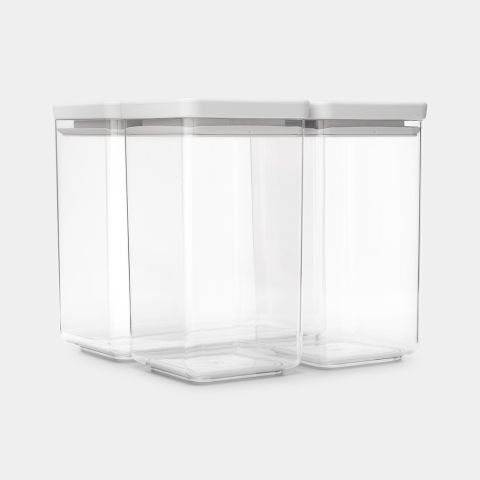 Stackable Canister Set of 3 - 1,6 & 3,5 litre - Tasty+ - Light Grey