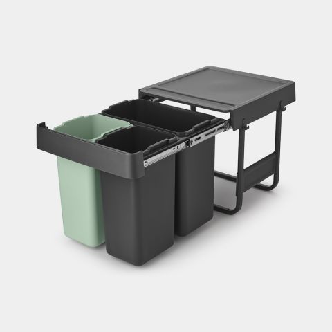 Sort & Go Inbouwemmer 10+10+20 liter - Dark Grey