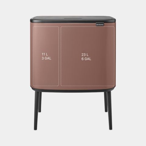 Bo Touch Trash Can 3 + 6 gallon (11 + 23 liter)- Satin Taupe