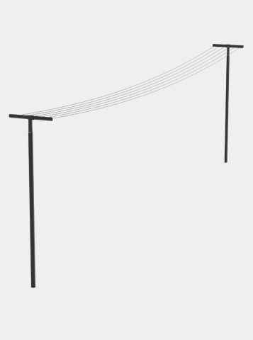 HangOut Wäscheleinen mit Stangen Black, 50 Meter
