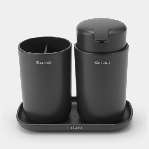 Bathroom Accessory Set ReNew, Set of 3 - Dark Grey