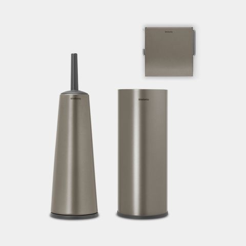 Toilet Accessory Set ReNew, Set of 3 - Platinum