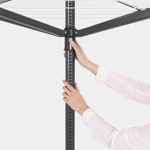Séchoir Lift-O-Matic 50 mètres, avec ancre de sol, Ø 45 mm - Anthracite