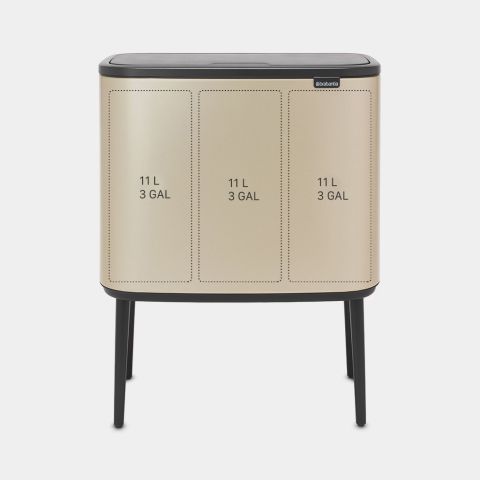 Bo Touch Bin 3 x 11 Liter - Metallic Gold