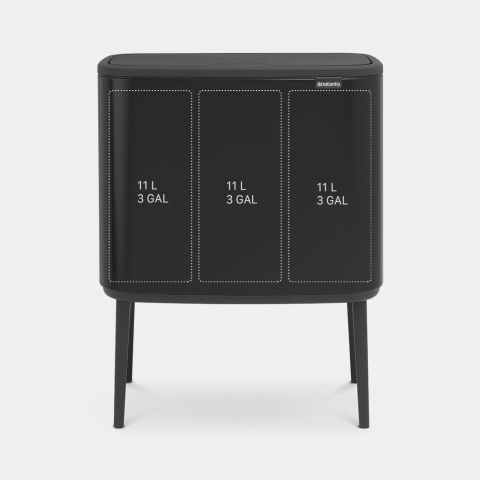 Bo Touch Bin 3 x 11 liter - Matt Black