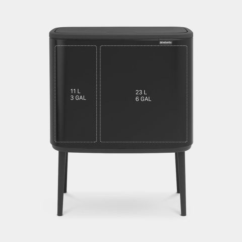 Bo Touch Bin 11 + 23 litres - Matt Black