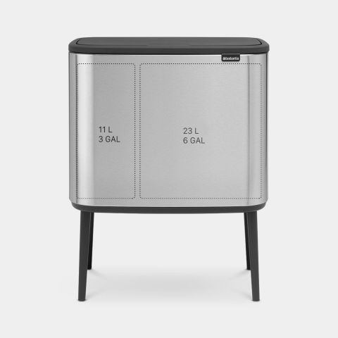 Bo Touch Bin 11 + 23 litre - Matt Steel Fingerprint Proof