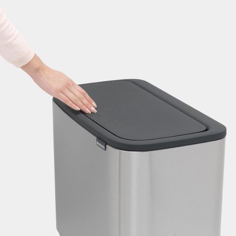 Bo Touch Bin 11 + 23 litre - Matt Steel Fingerprint Proof
