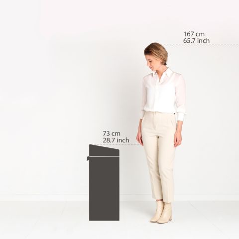 Touch Bin New 40 litre - Metallic Grey