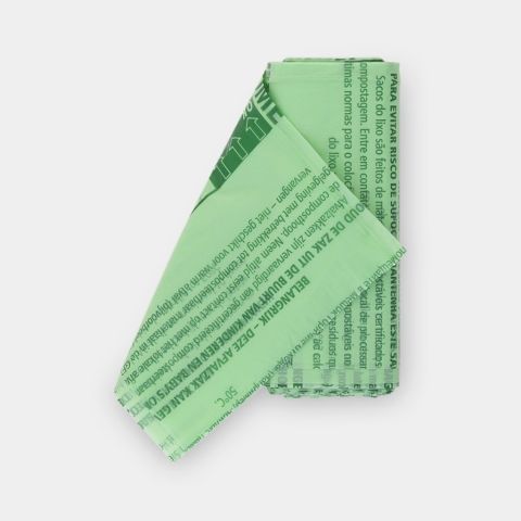Compostable PerfectFit Trash Bags Code S 1.6 gallon (6 liter), Roll with 10 Bags