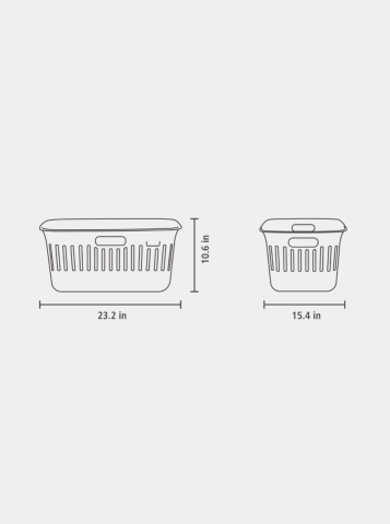 Collect-It Laundry Basket 40L, Set of 2 - White