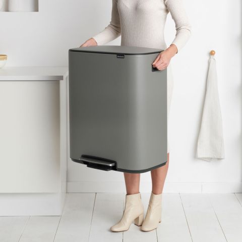 Bo Pedal Bin 2 x 30 litre - Mineral Concrete Grey