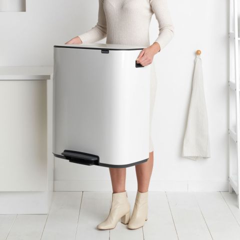 Poubelle à pédale Bo 2 x 30 litres - White