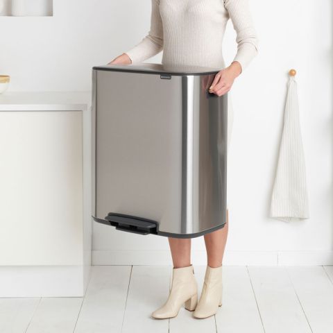 Poubelle à pédale Bo 60 litres - Matt Steel Fingerprint Proof