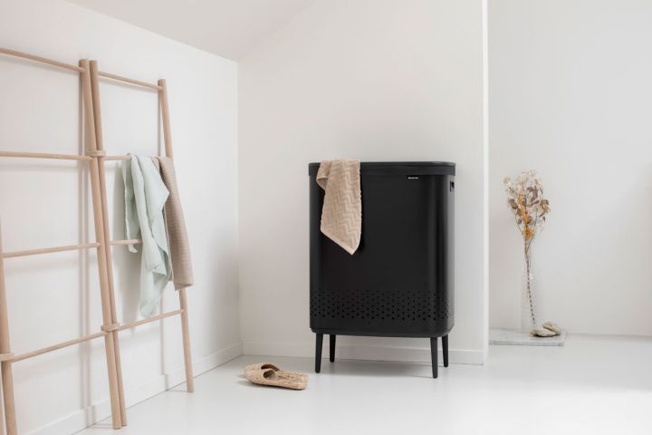 Bo Laundry Bin Hi 2 x 45 litre - Matt Black