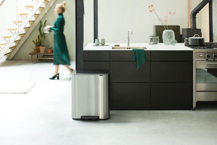 Poubelle à pédale Bo 60 litres - Matt Steel Fingerprint Proof