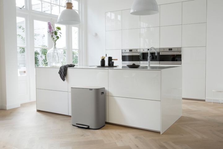 Bo Pedal Bin 2 x 30 litre - Mineral Concrete Grey