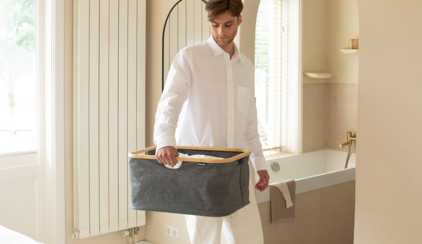 Składany kosz na pranie 40 l – Pepper Black