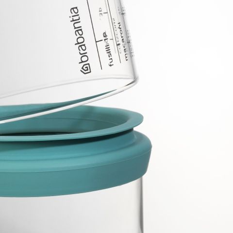 Bote con taza medidora 1 litro, vidrio - Mint