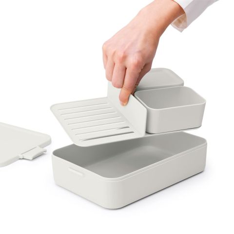 Pojemnik na lunch Make & Take Bento Duży, plastikowy - Light Grey