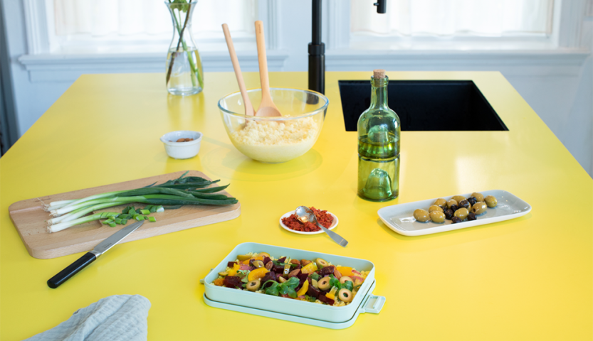 Make & Take Lunch Box Flat Plastic, Jade Green