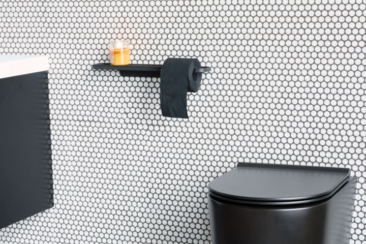 MindSet Porte-rouleau de papier hygiénique avec étagère Mineral Infinite Grey