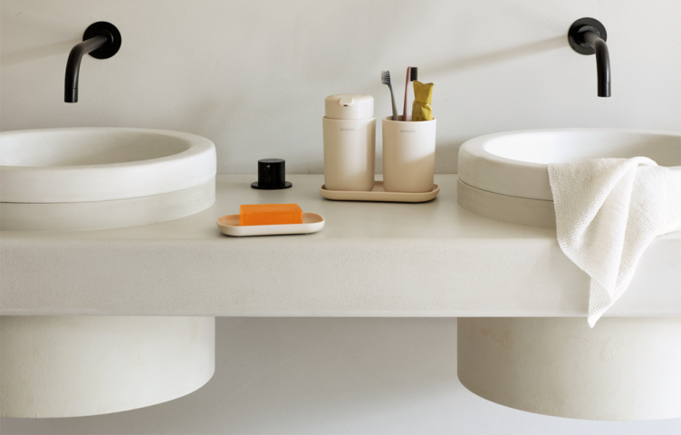 Set de accesorios para el baño ReNew, Set 3 - Soft Beige