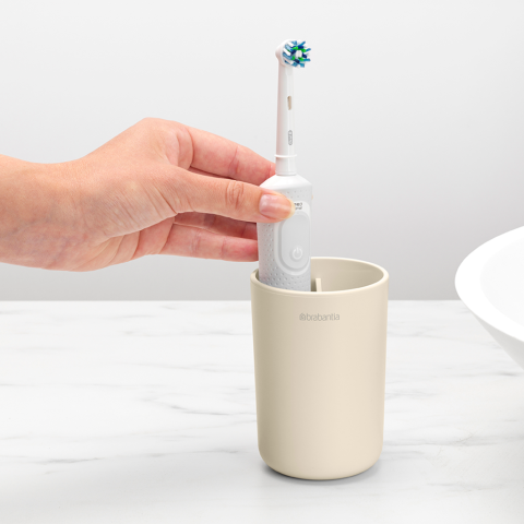 Porte brosse à dents Renew, avec séparateur - Soft Beige