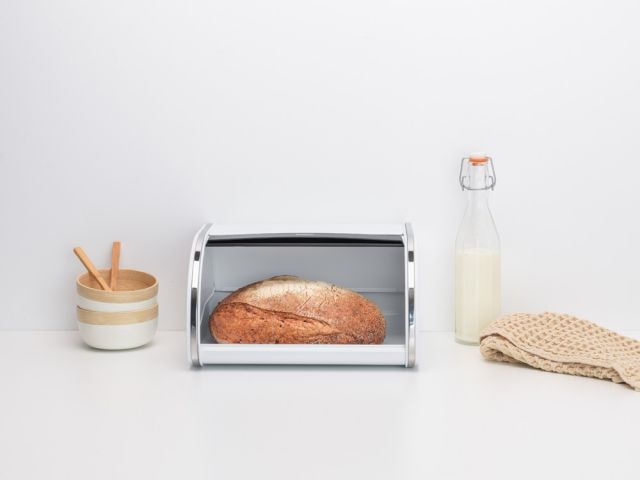 Roll Top Bread Bin Medium - White