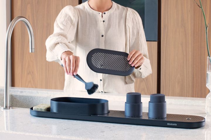Organiser met afdruipbak SinkStyle, 2-delig - Mineral Infinite Grey